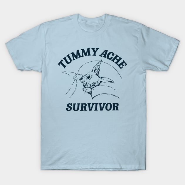 Tummy Ache Survivor Tummy Ache Meme Vintage Cartoon T-Shirt by Dramacore